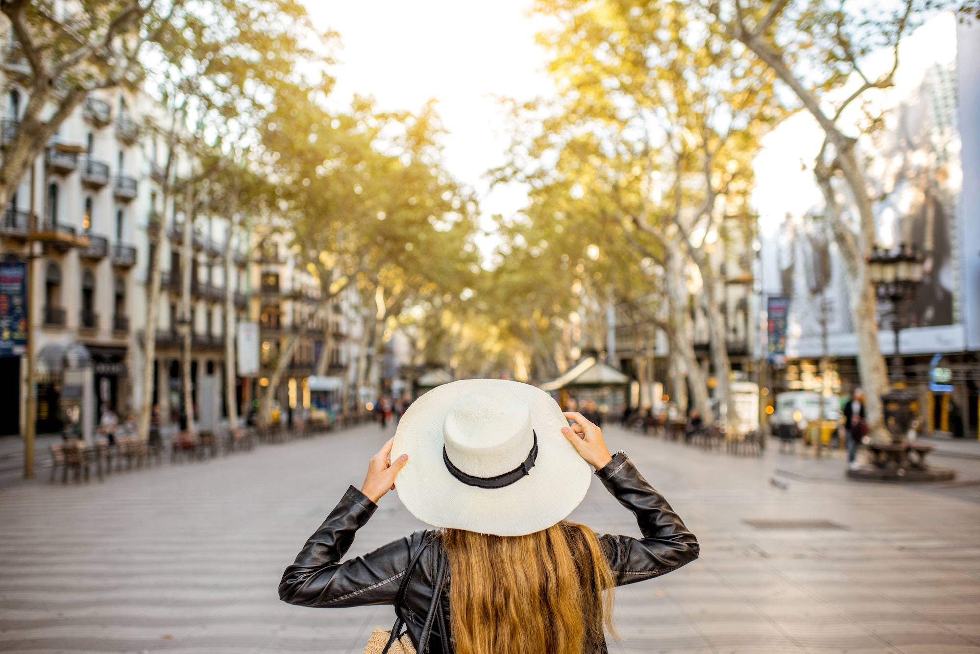 Woman traveling in Barcelona